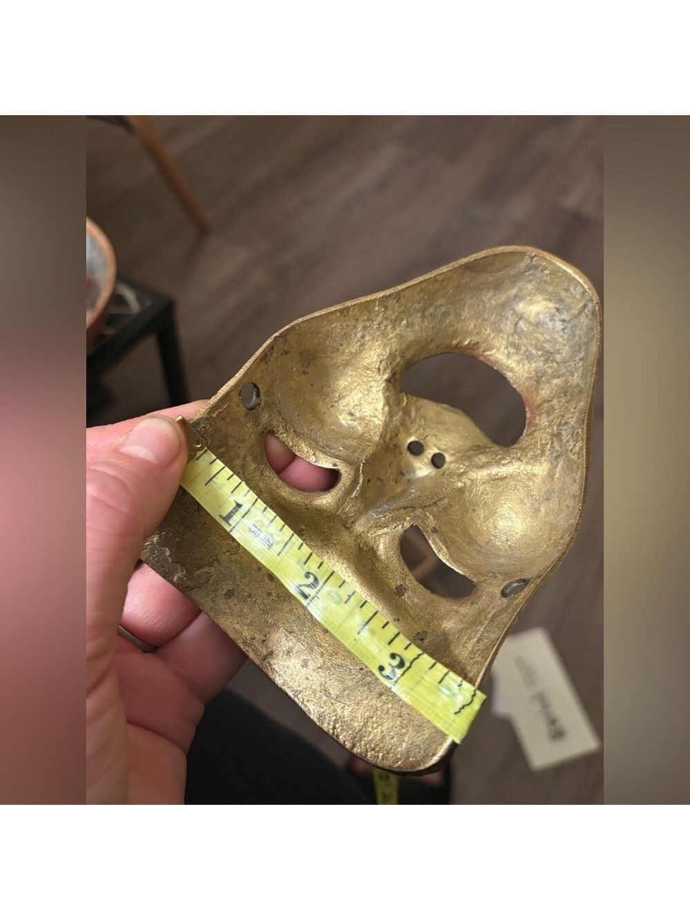 Antique-Style Brass Mask Sculpture Botanical Wall Art 4 Vines, Florals & Altars - Picture 13 of 14